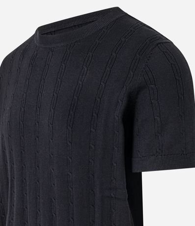 Remera en Algodón con Textura Trenzada 7