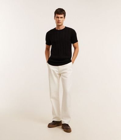 Remera en Algodón con Textura Trenzada 2
