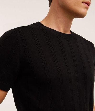 Remera en Algodón con Textura Trenzada 3