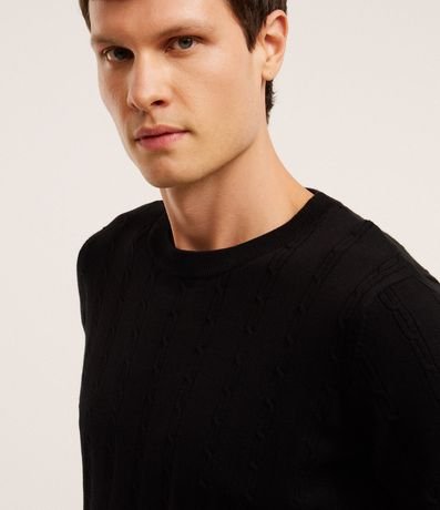 Remera en Algodón con Textura Trenzada 4