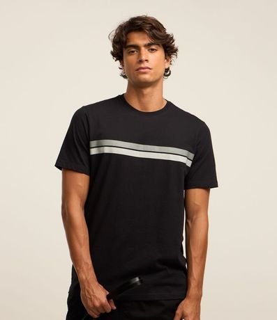 Remera Regular en Algodón con Rayas 1