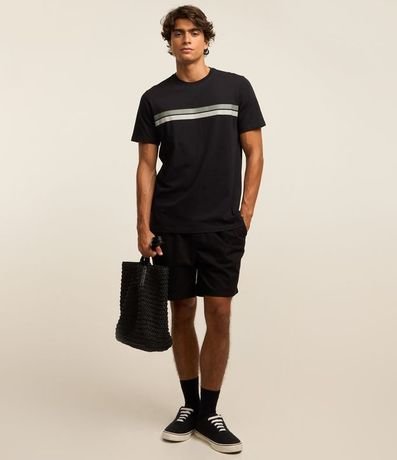 Remera Regular en Algodón con Rayas 2