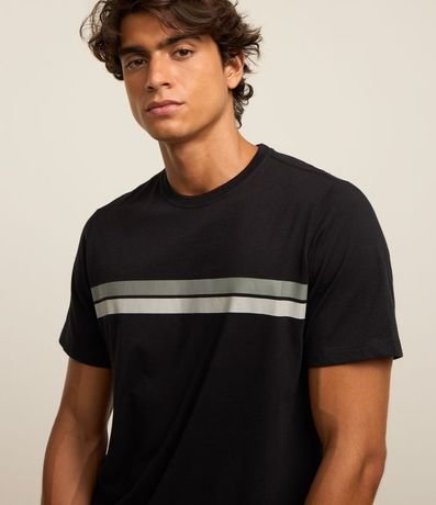Remera Regular en Algodón con Rayas 3