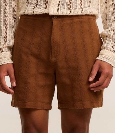 Bermuda en Algodón con Textura y Cintura Elástica 2