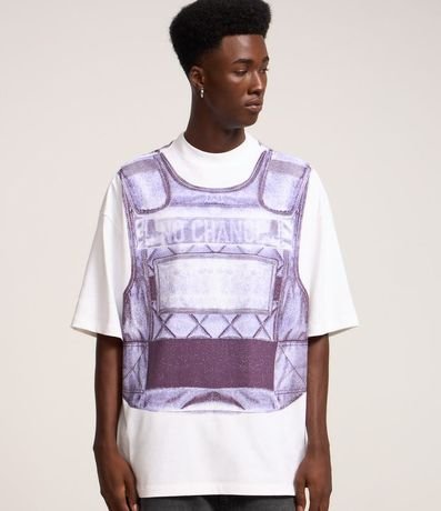 Remera Oversized con Estampa de Chaleco