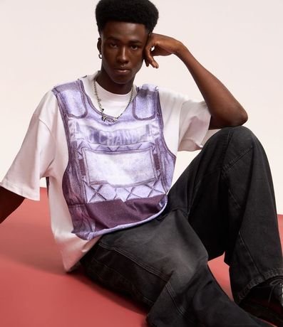 Remera Oversized con Estampa de Chaleco 3