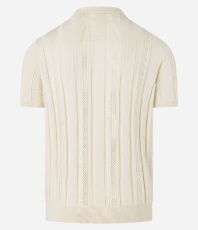 Camisa Cuello Polo con Cremallera en Algodón Texturizada 3