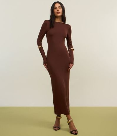 Vestido New Midi con Escote en la Espalda y Abertura 4