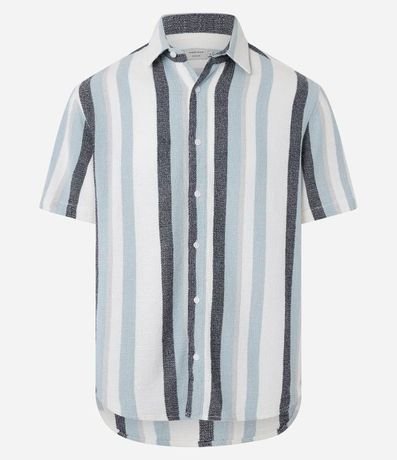 Camisa en Algodón Texturizada con Estampa Rayas 7