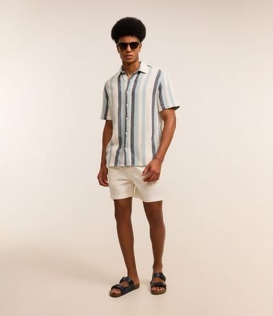 Camisa en Algodón Texturizada con Estampa Rayas 4