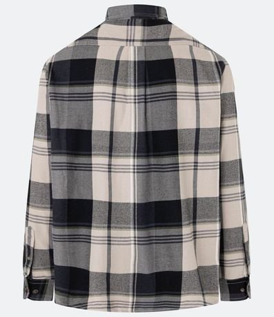 Camisa en Franela con Manga Larga y Estampa de Cuadros 2