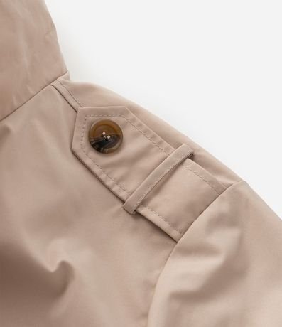 Campera Trench Coat Crpped en Gabardine con Botones Curve & Plus Size 8