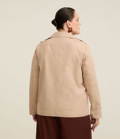 Campera Trench Coat Crpped en Gabardine con Botones Curve & Plus Size 4
