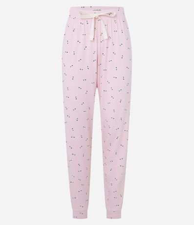 Pantalón de Pijama en Viscosa Estampada de Gafitas 5