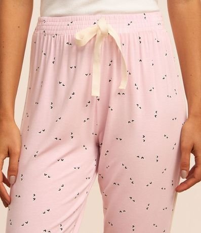 Pantalón de Pijama en Viscosa Estampada de Gafitas 4