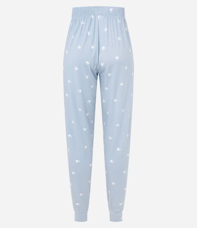 Pantalón de Pijama en Viscosa Estampada de Patitas 6