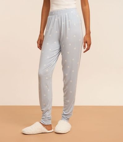 Pantalón de Pijama en Viscosa Estampada de Patitas 2