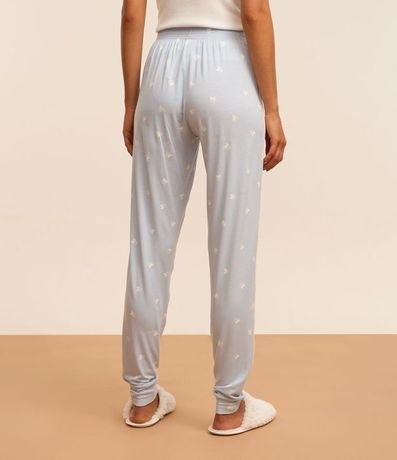 Pantalón de Pijama en Viscosa Estampada de Patitas 3