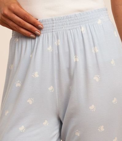 Pantalón de Pijama en Viscosa Estampada de Patitas 4