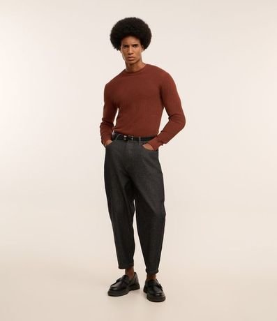 Suéter en Malla con Textura de Cuadros Grid 2