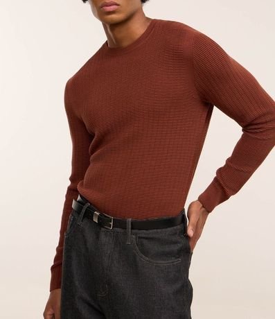 Suéter en Malla con Textura de Cuadros Grid 3