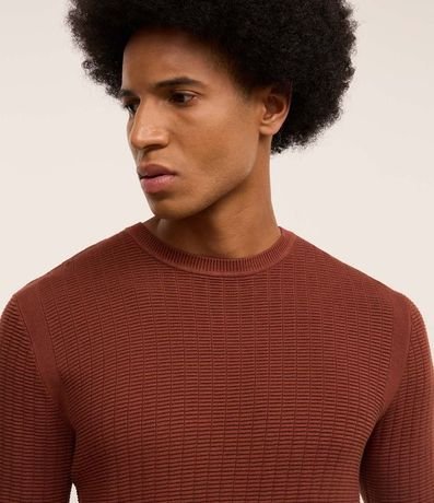 Suéter en Malla con Textura de Cuadros Grid 4