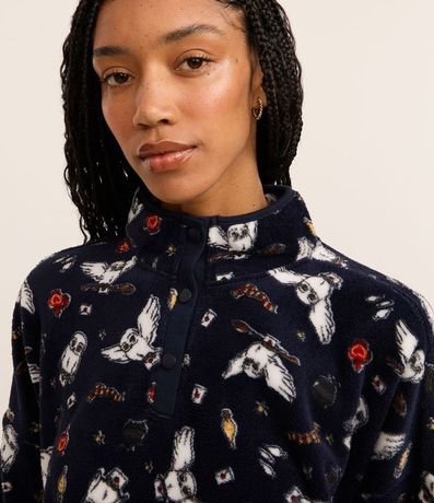 Pijama Largo en Fleece con Estampa Búho Edwiges Harry Potter 2