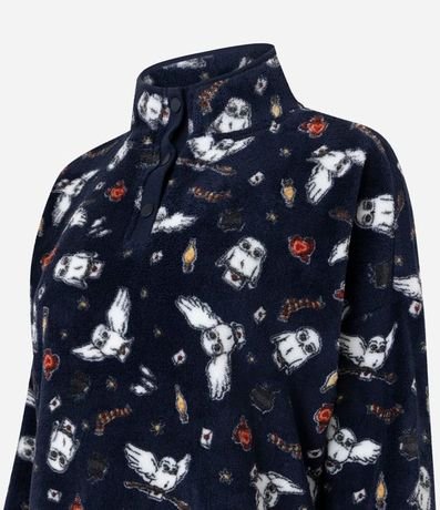 Pijama Largo en Fleece con Estampa Búho Edwiges Harry Potter 7