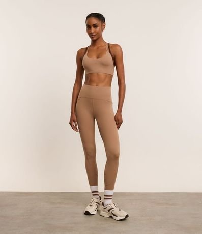 Pantalón Legging Corrida en Microfibra con Elástico Porta Remera