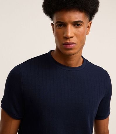 Remera Slim en Algodón con Textura Acanalada 5