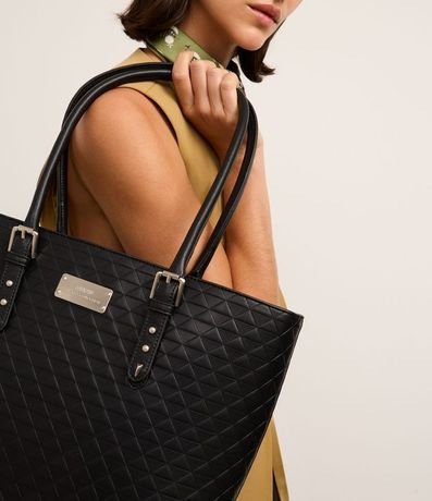 Bolsa Shopper Grande con Textura y Detalles en la Asa 8