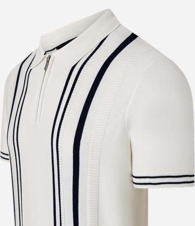 Camisa Polo Slim en Punto con Estampa Rayada y Cremallera en el Cuello 10