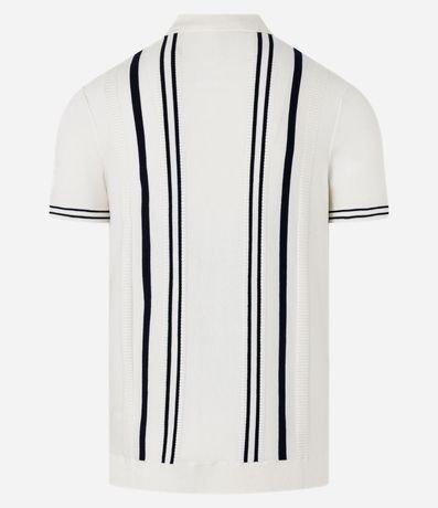 Camisa Polo Slim en Punto con Estampa Rayada y Cremallera en el Cuello 11