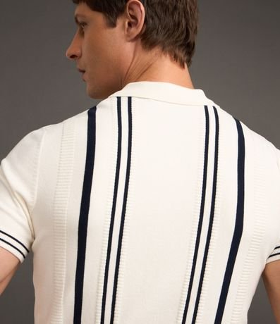 Camisa Polo Slim en Punto con Estampa Rayada y Cremallera en el Cuello 7