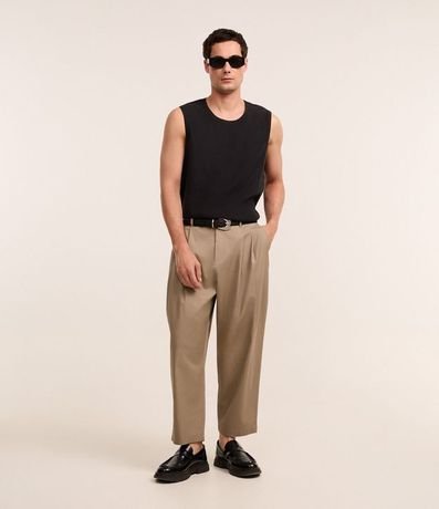 Pantalón Japonés en Algodón Sastre con Efecto Satinado