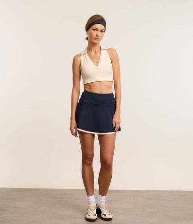 Top Sin Copa Deportivo en Microfibra con Cuello Polo y Abertura en la espalda 3