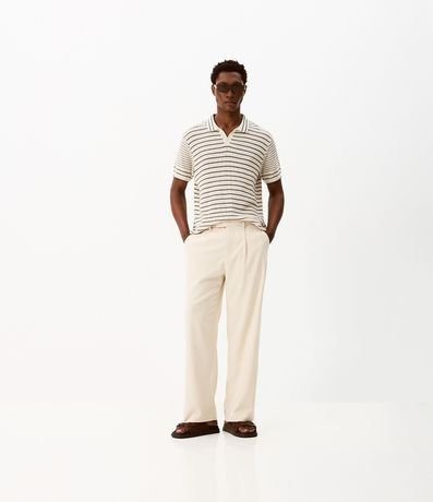 Pantalón Wide Leg con Bolsillo y Friso Sastre