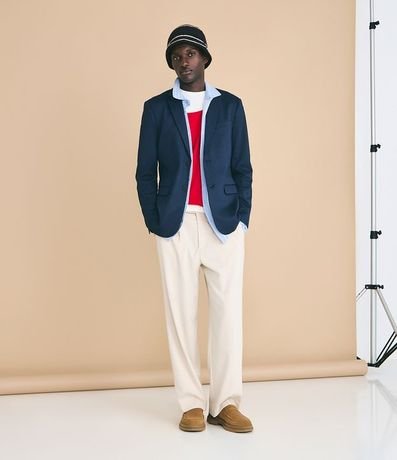 Pantalón Wide Leg con Bolsillo y Friso Sastre