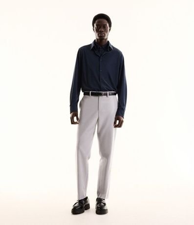Pantalón Slim en Sastrería con Trabilla y Bolsillo