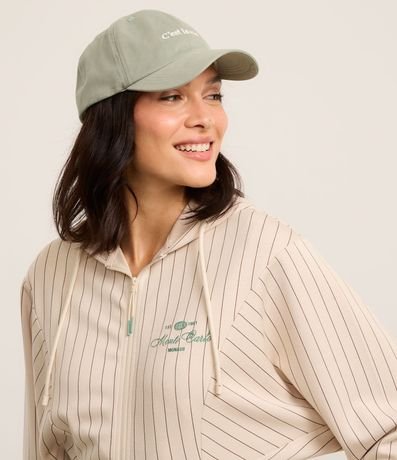 Campera Deportiva Oversized con Estampa Bordada y Rayas 4