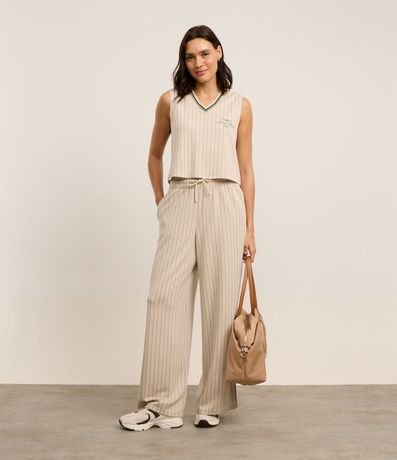 Pantalón Deportiva Reta con Estampa Rayada 1