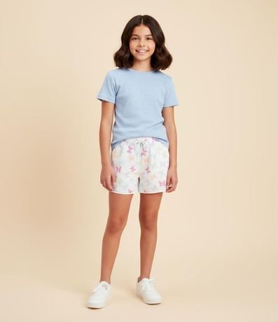 Short Runner Infantil con Estampa Mariposas - Talle 5 a 14 años
