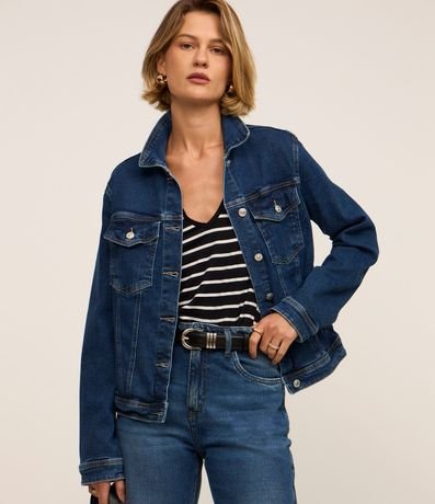 Campera Trucker en Jeans con Bolsos