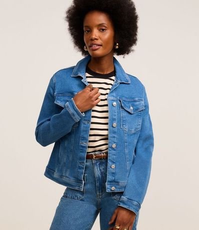 Campera Trucker en Jeans con Bolsos