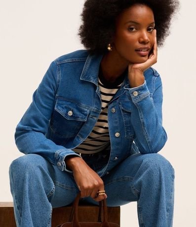 Campera Trucker en Jeans con Bolsillos 6