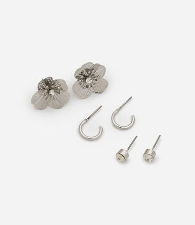 Kit 03 Caravanas Metal con Formatos Diversos y Texturas