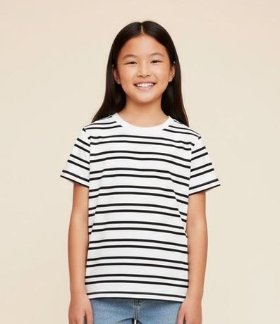 Remera Infantil Seamless con Estampa Rayada - Talle 5 a 14 años