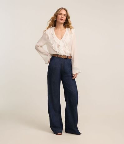 Pantalón Wide Leg en Jeans Semi Sastrería 1