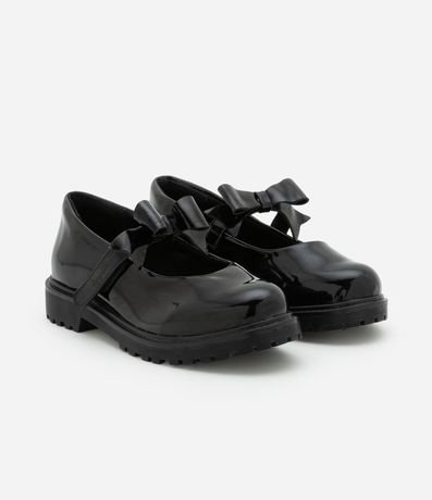 Zapato Muñeca Infantil Barnizado con Moña - Talle 25 al 32 1