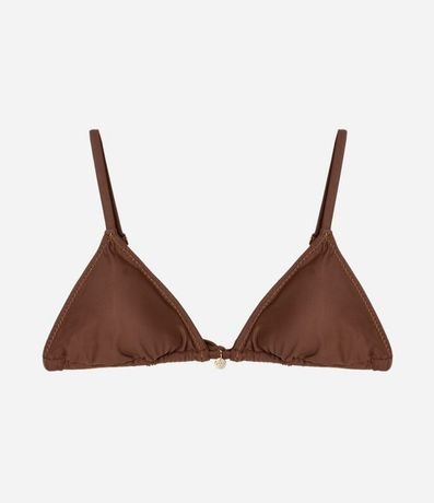 Bikini Top Triangular Fruncido en Microfibra con Pespunte Contrastante 5